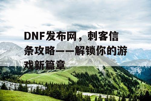 DNF发布网，刺客信条攻略——解锁你的游戏新篇章