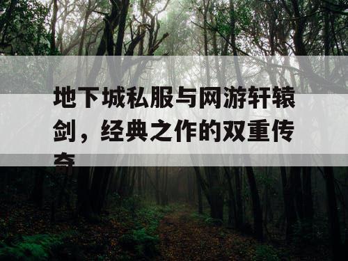 地下城私服与网游轩辕剑，经典之作的双重传奇